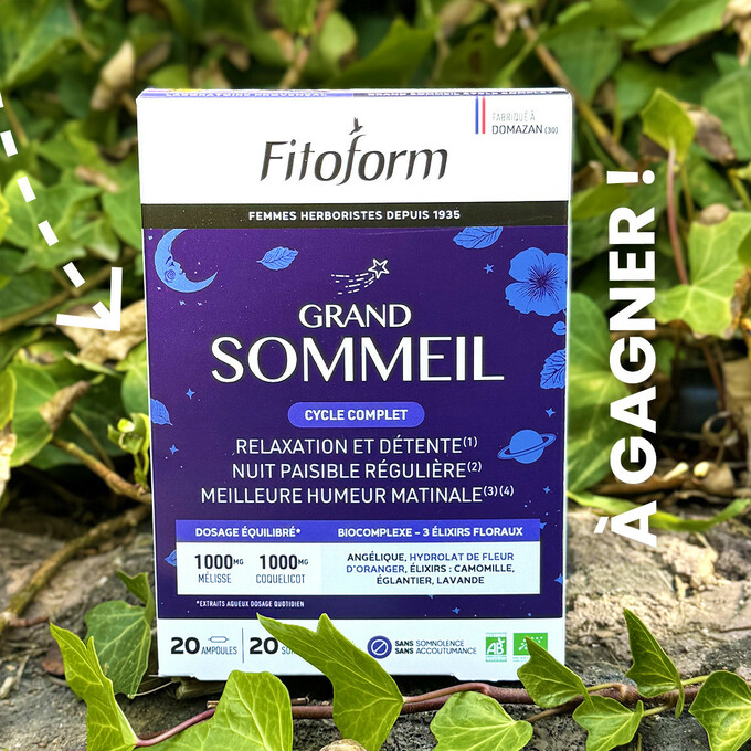 🌱 CONCOURS 🌱Gagnez notre cure Fitoform #GrandSommeil !La routine “métro, boulot” est en route… mais qu’en est-il du “dodo”?Trop court?Pas assez récupérateur?Trop agité?Parfois même entrecoupé de longues #insomnies?Vous cherchez une solution naturelle pour améliorer votre #sommeil et apporter une relaxation complète à votre corps ?“Grand Sommeil” est une combinaison de deux ingrédients #naturels actifs :🌙 Le #Coquelicot pour atténuer les crispations, l'agitation et l'irritabilité.🌙 La #Mélisse qui favorise le #calme, contribue à l'apparition du #sommeil et aide à maintenir un sommeil sain et efficace.Comment participer ?👉 Abonnez-vous au compte #Fitoform (si ce n’est pas déjà fait)👉 Taguer 3 ami(e)s en commentaires avec qui vous pourriez partager le conseil👉 Pour maximiser vos chances, partager ce post en storyVous avez jusqu’à 12 octobre minuit pour participer. Annonce du gagnant la semaine suivante 🍀•••#Fitoform #concours #àgagner #sommeil #fatigue #santéaunaturel #complementalimentaire #complementsalimentaires #fitoform